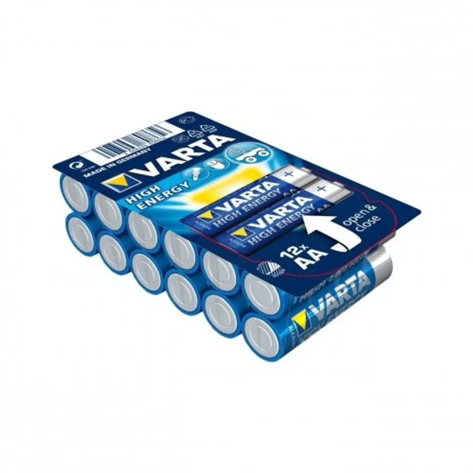 ⁨Baterie alkaliczne VARTA R6 (AA) 12 sztuk HIGH ENERGY⁩ w sklepie Wasserman.eu