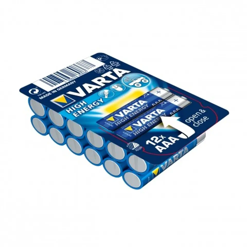 Alkaline batteries VARTA R3 (AAA) 12pcs HIGH ENERGY at Wasserman.eu