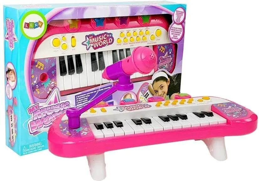Keyboard Pianinko 24 Klawisze USB Mikrofon Różowy w sklepie Wasserman.eu