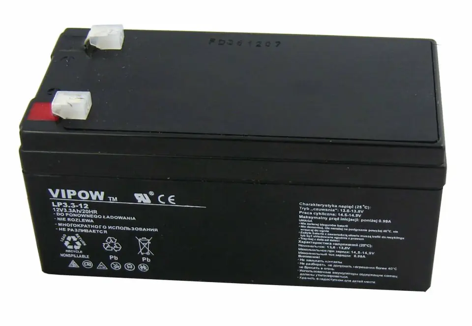 BAT0219 Gel Battery Vipow 12V 3.3Ah at Wasserman.eu