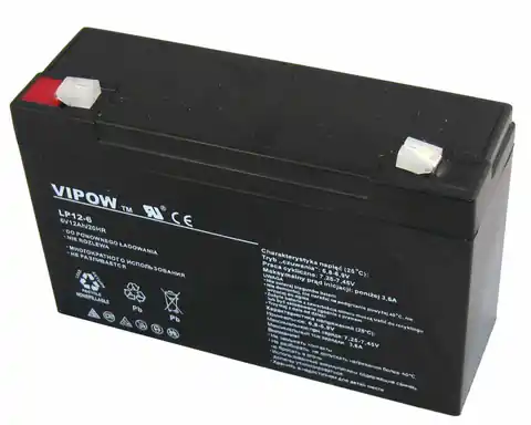 ⁨BAT0201 Gel Batterie Vipow 6V 12Ah⁩ im Wasserman.eu