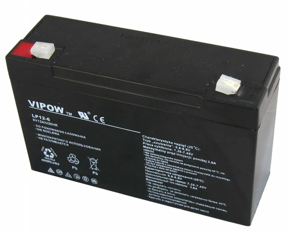 BAT0201 Gel Batterie Vipow 6V 12Ah im Wasserman.eu