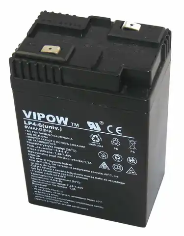 ⁨BAT0204 Gel Battery Vipow 6V 4Ah⁩ at Wasserman.eu