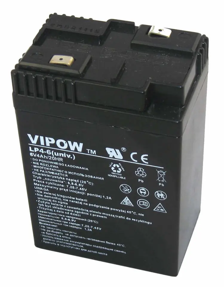 BAT0204 Gel Battery Vipow 6V 4Ah at Wasserman.eu