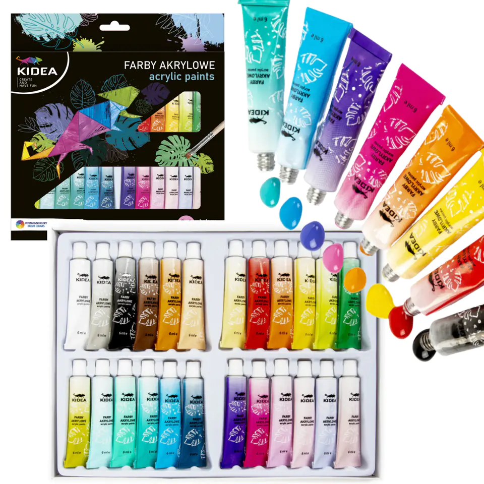 ⁨ACRYLIC PAINT SET FOR PAINTING 24 MEGA COLORS⁩ at Wasserman.eu