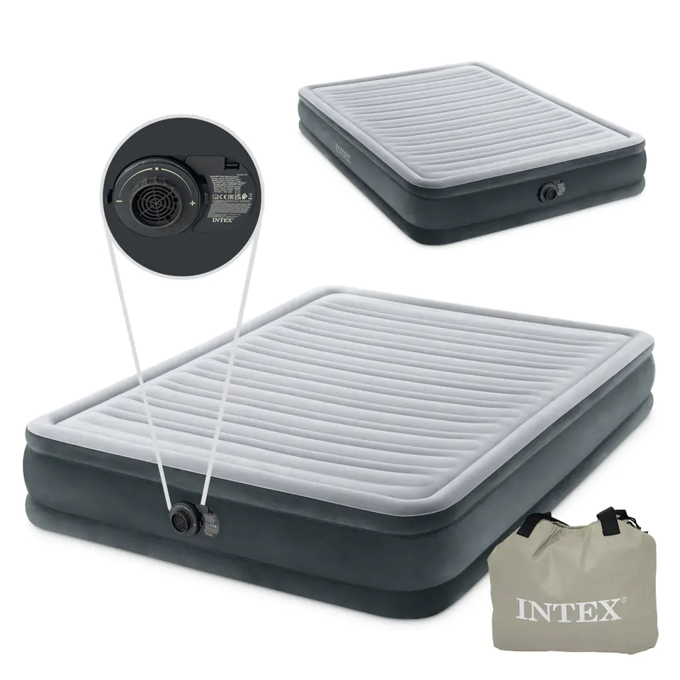 Materac dmuchany 203x15 cm dwuosobowy z pompką INTEX 67770 w sklepie Wasserman.eu