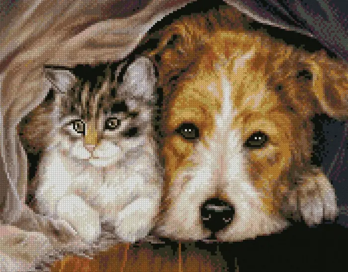 ⁨Diamond mosaic Kitten Dog Friends⁩ at Wasserman.eu