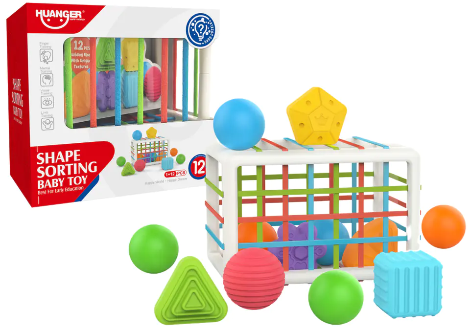 ⁨Sorter Elastic Cube Balls Figures for Babies⁩ at Wasserman.eu