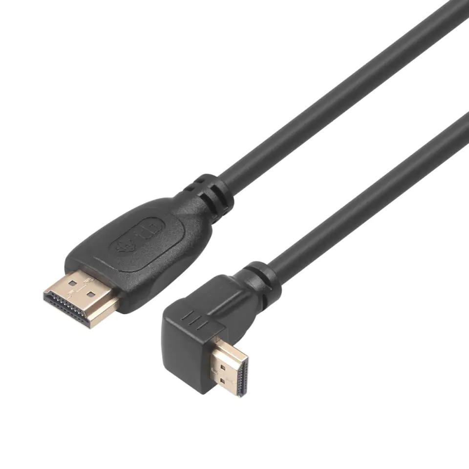 ⁨HDMI Cable v2.0. right angle 1.8 m gilded⁩ at Wasserman.eu