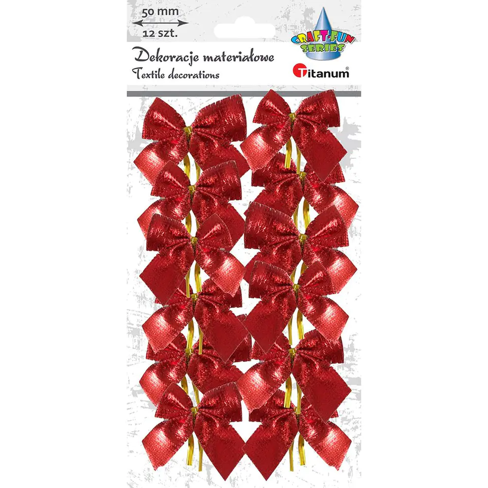 ⁨Kokardy czerwone (12 szt.) 414422 TITANUM⁩ w sklepie Wasserman.eu