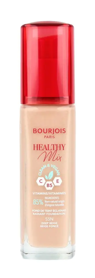 ⁨Bourjois Podkład do twarzy Healthy Mix Clean&Vegan - nr 55N Deep Beige 30ml⁩ w sklepie Wasserman.eu