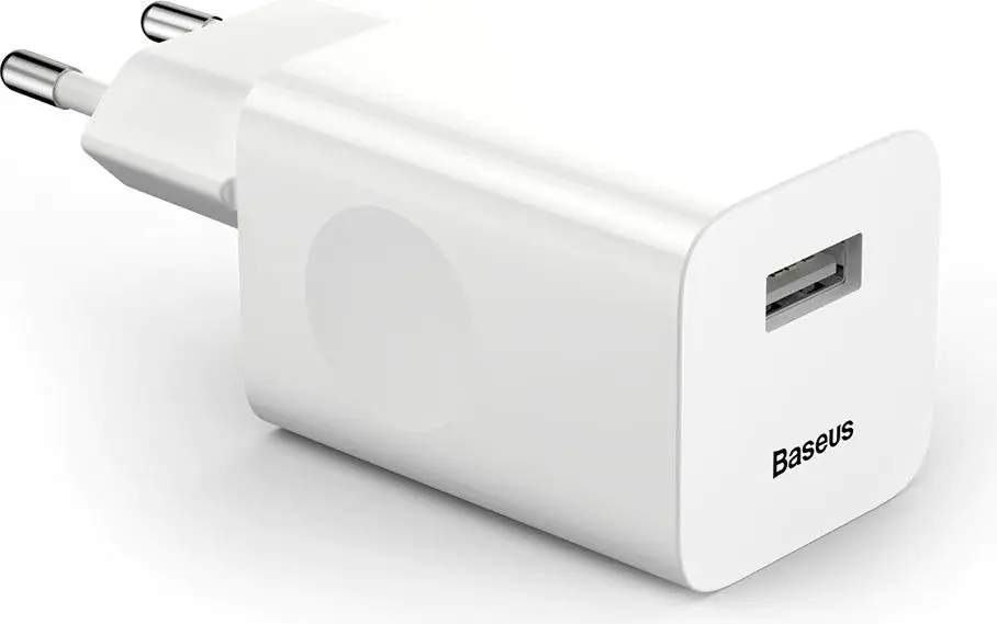 ⁨Baseus Charging Quick Charger, USB, QC 3.0, 24W (white)⁩ at Wasserman.eu