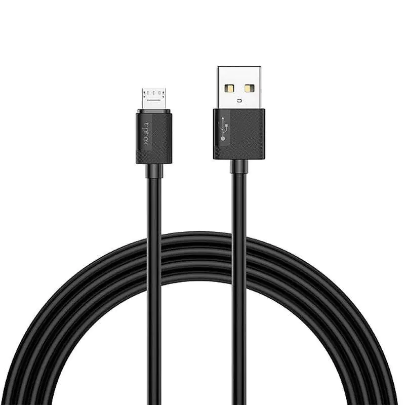 ⁨KABEL T-PHOX NETS MICRO USB BLACK 2.4A ; PVC ; 1,2M⁩ w sklepie Wasserman.eu