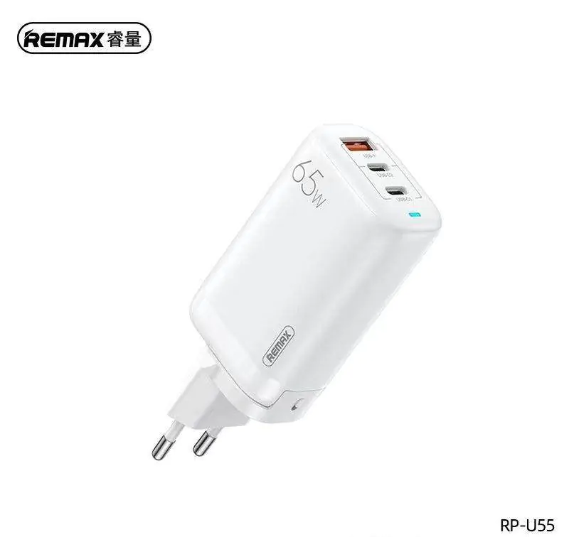 ⁨ŁAD SIEC REMAX LIGIL GAN WHITE RP-U55 65W PD QC 2xUSB-C + 1xUSB⁩ w sklepie Wasserman.eu