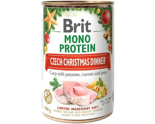 ⁨BRIT  Mono Protein Carp with potatoes - wet dog food - 400g⁩ at Wasserman.eu