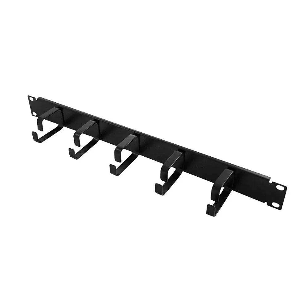 ⁨Cable organizer 19', 1U, 5 handles, black⁩ at Wasserman.eu