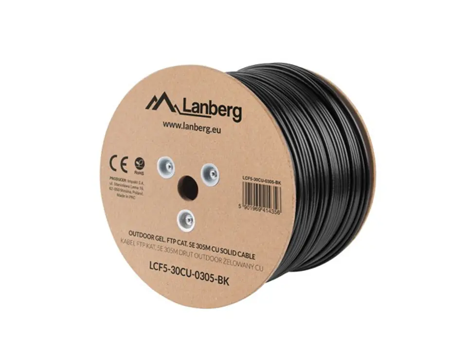 ⁨FTP Solid Cable Cat.5E 305m CU outdoor gel⁩ at Wasserman.eu