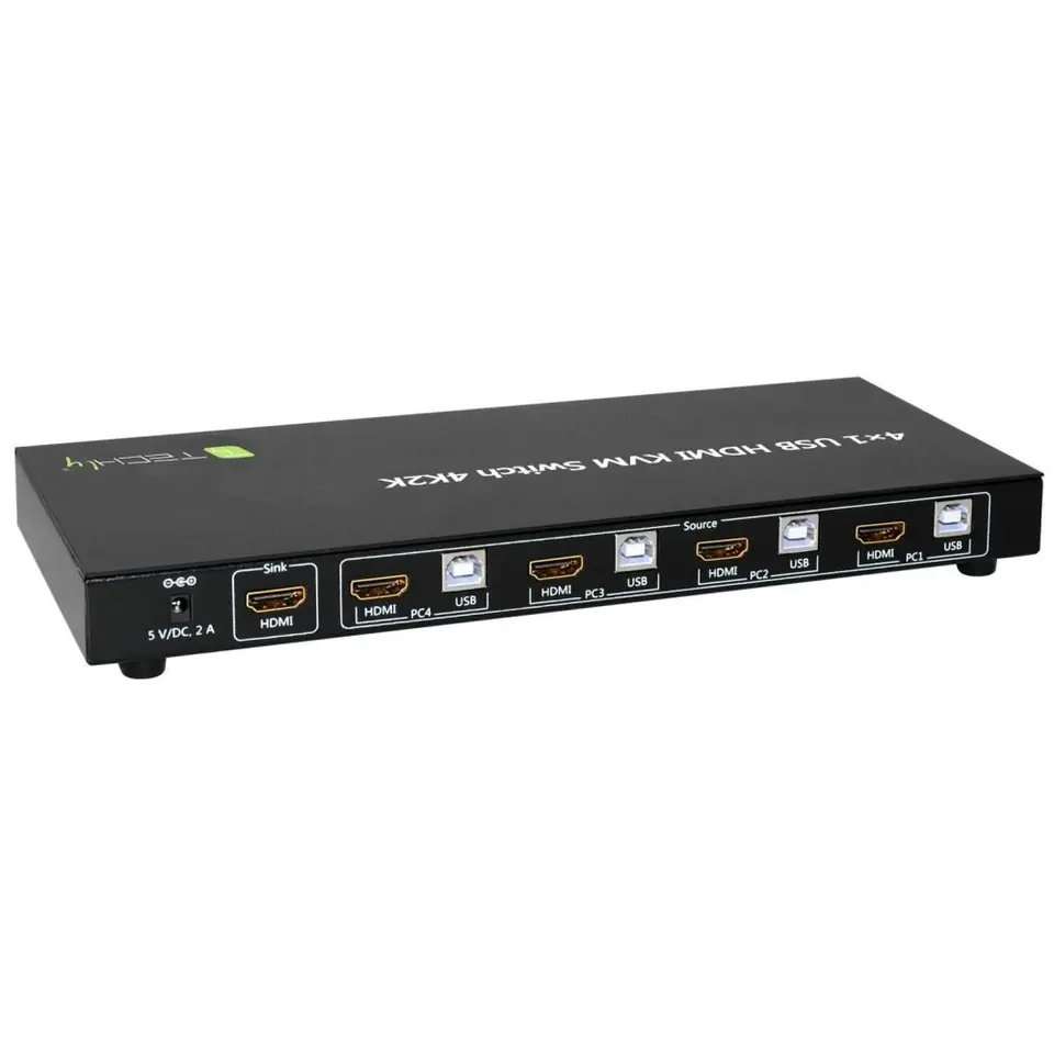 ⁨4-portowy przełącznik KVM HDMI/USB 4x1 z audio⁩ w sklepie Wasserman.eu