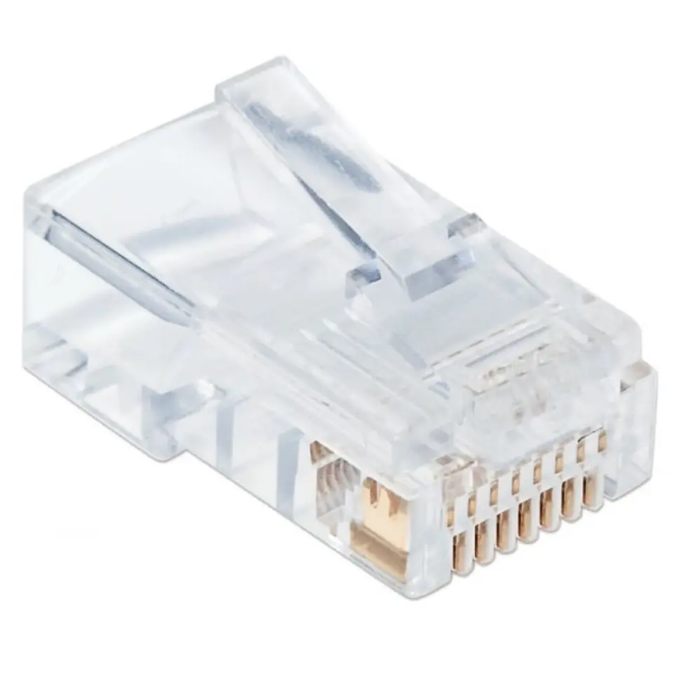 ⁨Wtyk modularny RJ45 UTP 8P8C cat.6 na drut 100szt.⁩ w sklepie Wasserman.eu