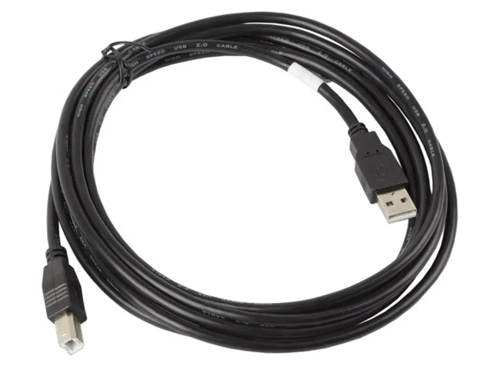 ⁨Kabel USB 2.0 AM-BM 3M czarny⁩ w sklepie Wasserman.eu