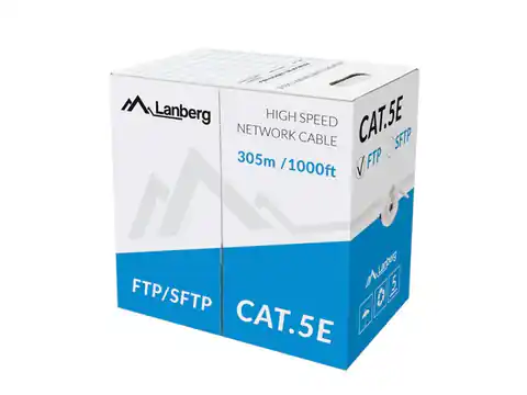 ⁨Kabel LAN FTP 100Mb/s 305m drut cca szary⁩ w sklepie Wasserman.eu