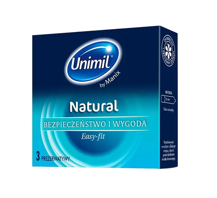 Unimil Natural+ latex condoms 3pcs at Wasserman.eu