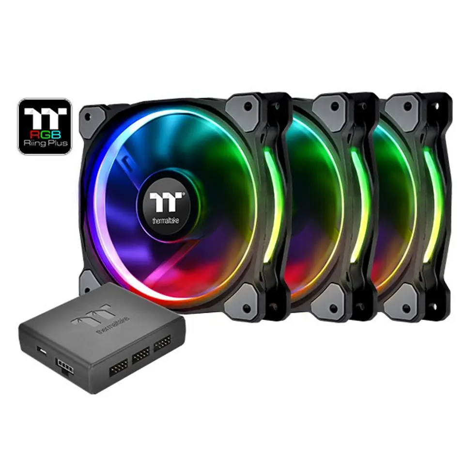 ⁨Riing 12 RGB Plus TT Premium Edition 3 Pack (3x120mm, 500-1500 RPM)⁩ w sklepie Wasserman.eu