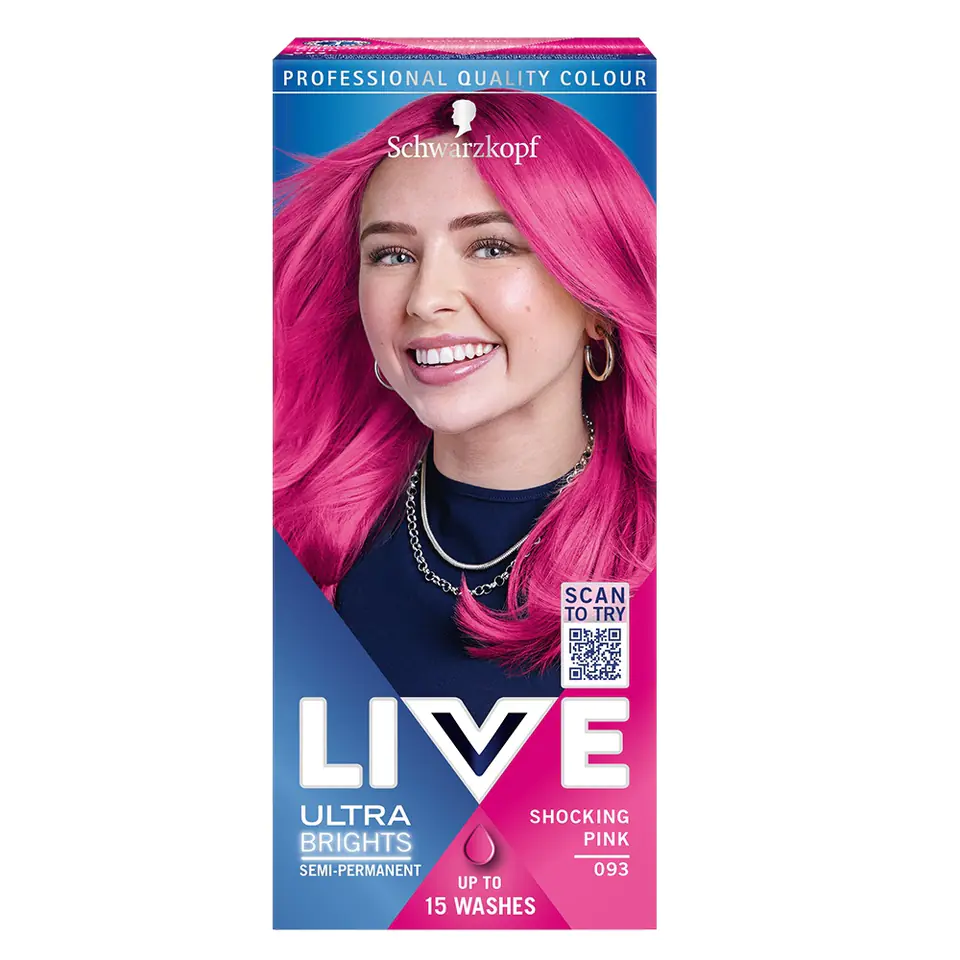 ⁨Schwarzkopf Live Ultra Brights or Pastel hair dye 093 Shocking Pink⁩ at Wasserman.eu