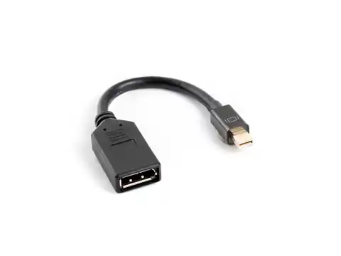 ⁨Adapter mini Displayport (M) -> DisplayPort (F) na kablu 10cm    czarny⁩ w sklepie Wasserman.eu