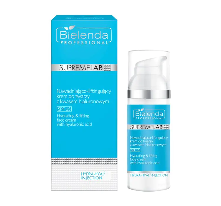 ⁨Bielenda Professional SupremeLab Hydra-Hyal2 Injection SPF15 nawadniająco-liftingujący krem do twarzy z kwasem hialuronowym 50ml⁩ w sklepie Wasserman.eu