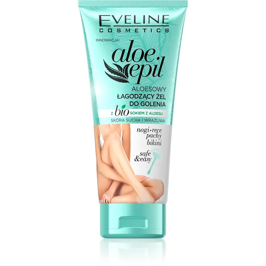 ⁨Eveline Aloe Epil Soothing Aloe Vera Shaving Gel - legs, hands, bikini, armpits 175ml⁩ at Wasserman.eu