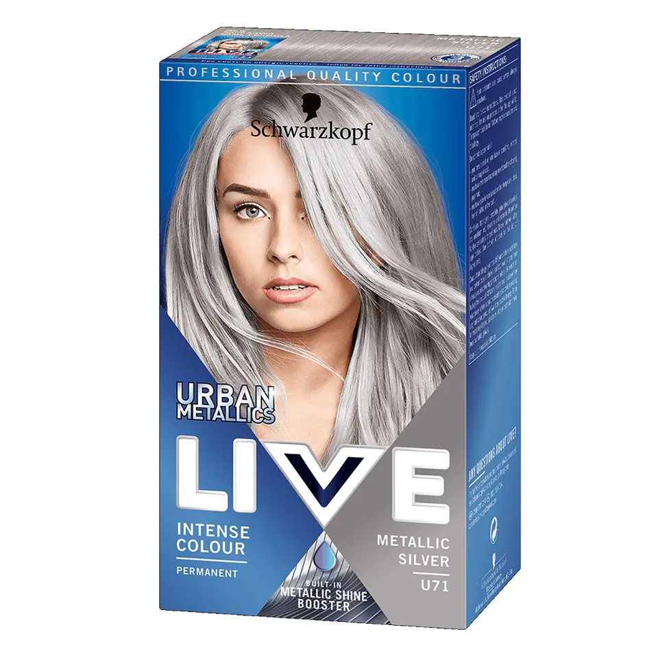 ⁨Schwarzkopf Live Urban Metallic farba do włosów U71 Metallic Silver⁩ w sklepie Wasserman.eu