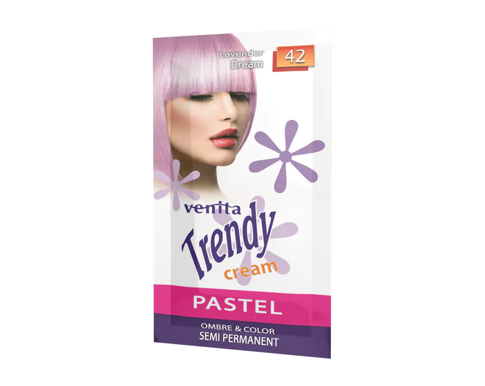 ⁨Venita Trendy Cream Ultra krem do koloryzacji włosów 42 Lavender Dream 35ml⁩ w sklepie Wasserman.eu