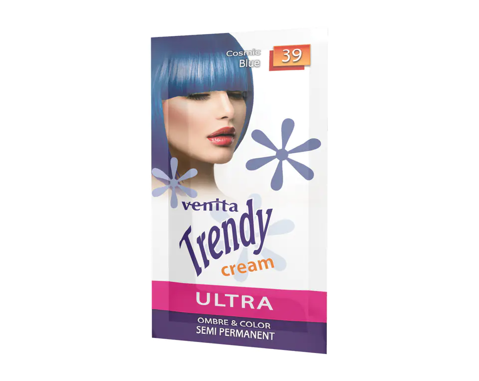 ⁨Venita Trendy Cream Ultra Cream for hair coloring 39 Cosmic Blue 35ml⁩ at Wasserman.eu