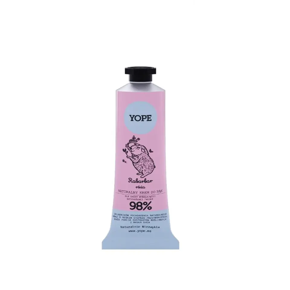 ⁨YOPE NATURAL hand and body cream Rhubarb and Rose 50ml⁩ at Wasserman.eu