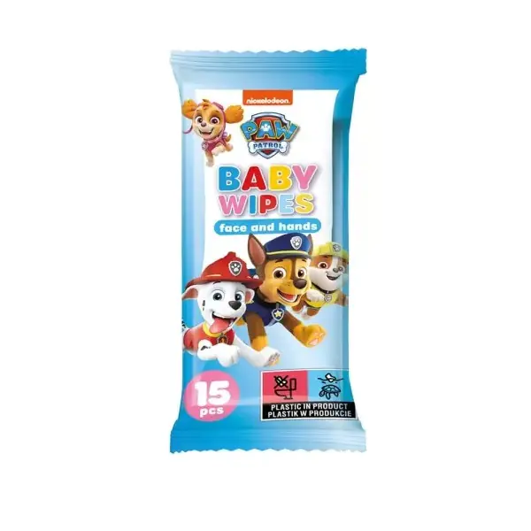 ⁨Paw Patrol Baby Wipes chusteczki do buzi i rączek 15szt.⁩ w sklepie Wasserman.eu