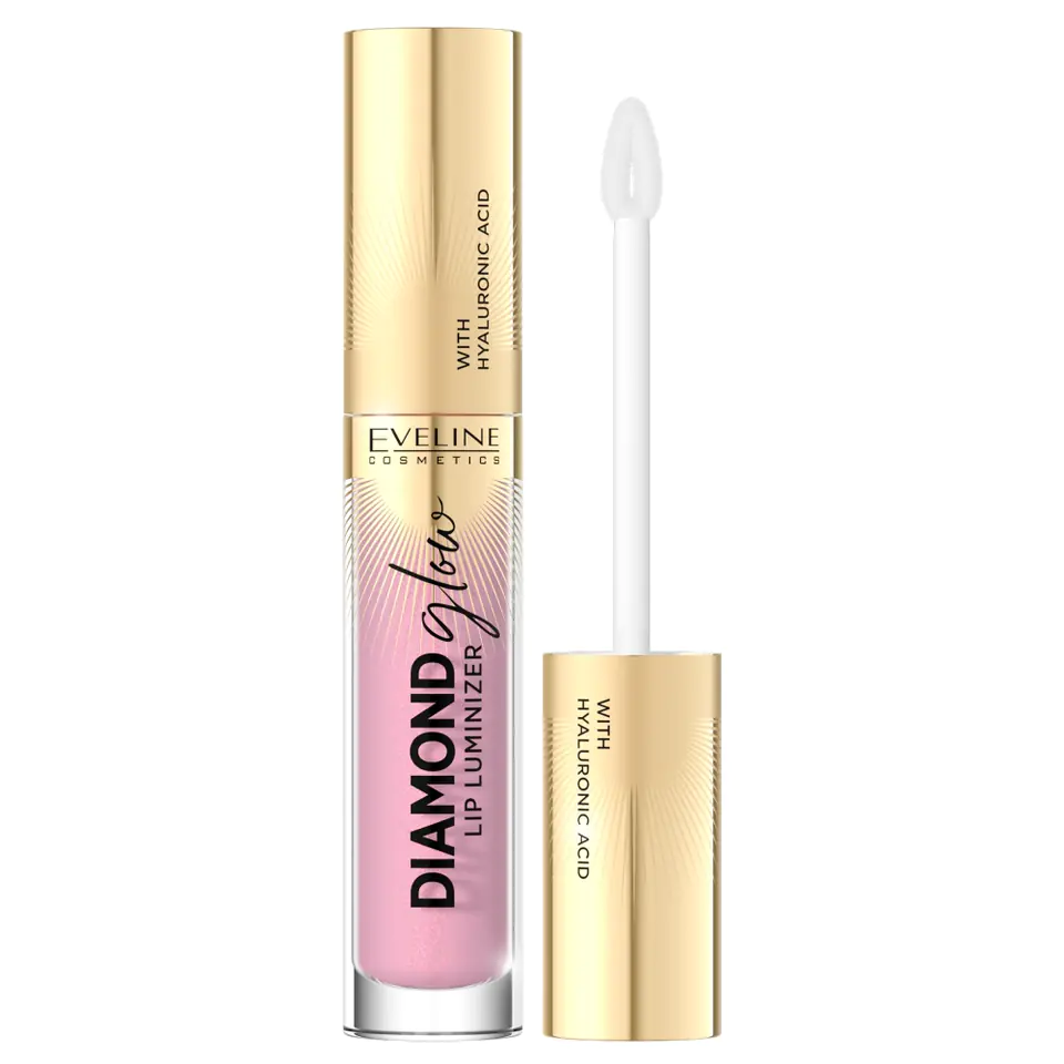 ⁨Eveline Diamond Glow Lip Luminizer Błyszczyk do ust z kwasem hialuronowym nr 02 4.5ml⁩ w sklepie Wasserman.eu