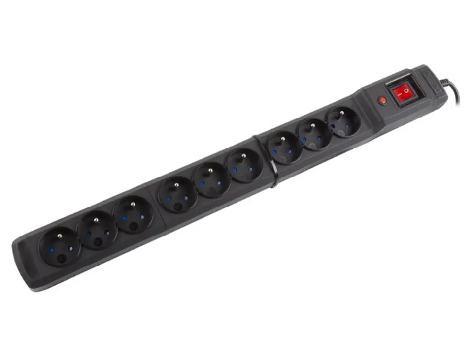 Multi M9 1.5m black surge strip (9 slots) at Wasserman.eu