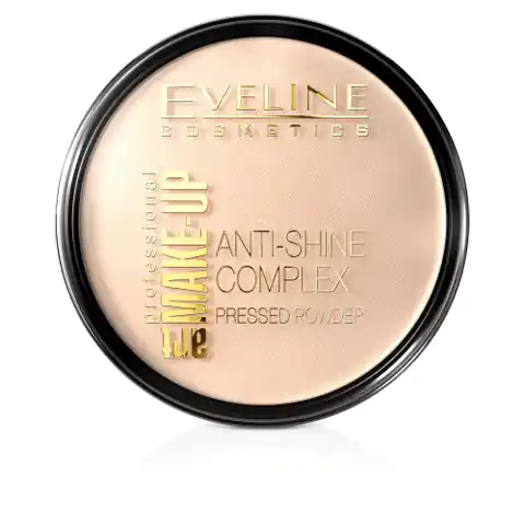 ⁨Eveline Cosmetics Art Make-Up Anti-Shine Complex Pressed Powder matujący puder mineralny z jedwabiem 33 Golden Sand 14g⁩ w sklepie Wasserman.eu