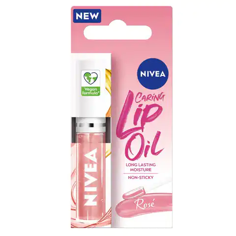 ⁨Nivea Caring Lip Oil Moisturizing Lip Oil Rose 5.5ml⁩ at Wasserman.eu