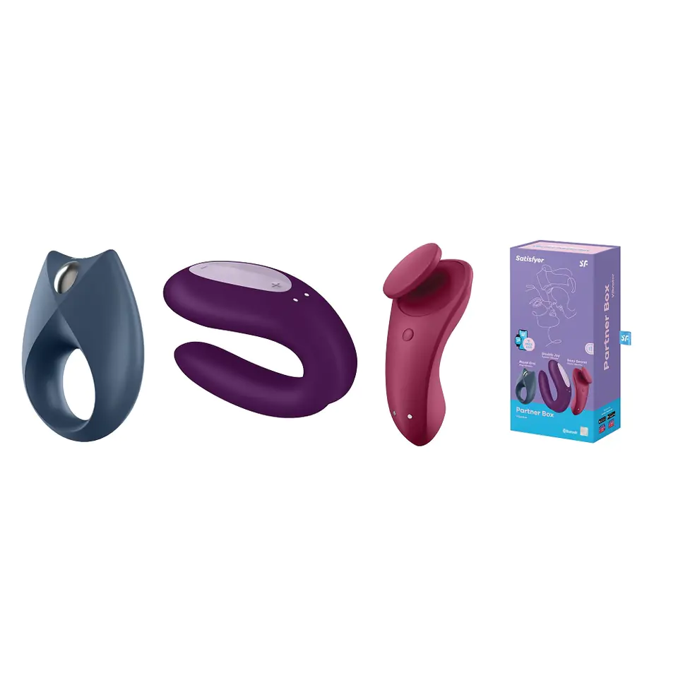 ⁨Satisfyer Partner Box 3 zestaw Royal One Ring Wibrator + Double Joy Partner Wibrator + Sexy Secret Panty Wibrator⁩ w sklepie Wasserman.eu