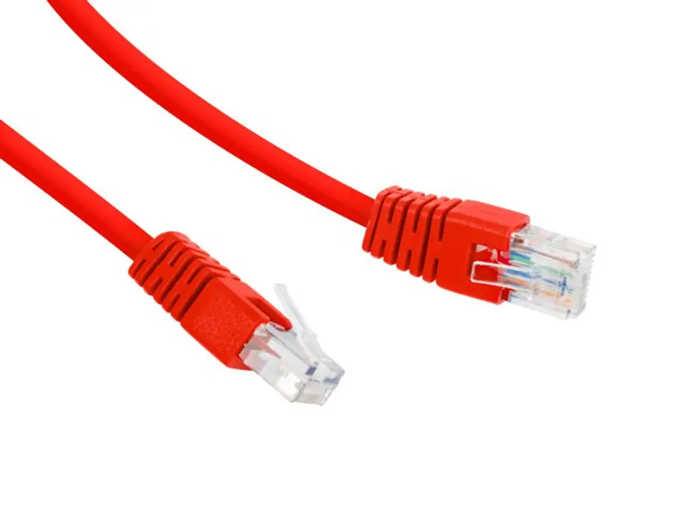 ⁨Patch cord Kat.6 UTP 1m czerwony⁩ w sklepie Wasserman.eu