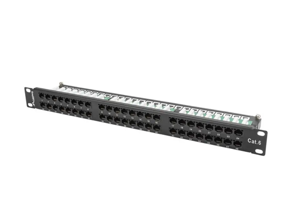 ⁨Patch Panel 48 Port 1U Cat.6 black⁩ at Wasserman.eu