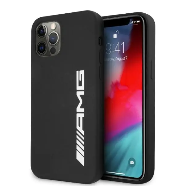 ⁨AMG AMHCP12LSGLBGN iPhone 12 Pro Max 6,7" black/black hardcase Silicone Big Logo⁩ at Wasserman.eu