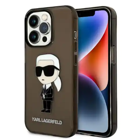 ⁨Karl Lagerfeld KLHCP14LHNIKTCK iPhone 14 Pro 6,1" czarny/black hardcase Ikonik Karl Lagerfeld⁩ w sklepie Wasserman.eu