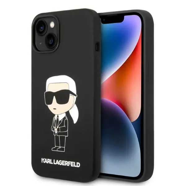 ⁨Karl Lagerfeld KLHMP14MSNIKBCK iPhone 14 Plus 6,7" hardcase czarny/black Silicone Ikonik Magsafe⁩ w sklepie Wasserman.eu