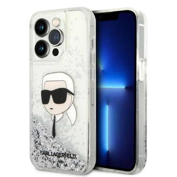 ⁨Karl Lagerfeld KLHCP14XLNKHCH iPhone 14 Pro Max 6,7" srebrny/silver hardcase Glitter Karl Head⁩ w sklepie Wasserman.eu