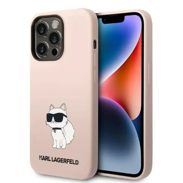 ⁨Karl Lagerfeld KLHCP14XSNCHBCP iPhone 14 Pro Max 6,7" hardcase pink/pink Silicone Choupette⁩ at Wasserman.eu