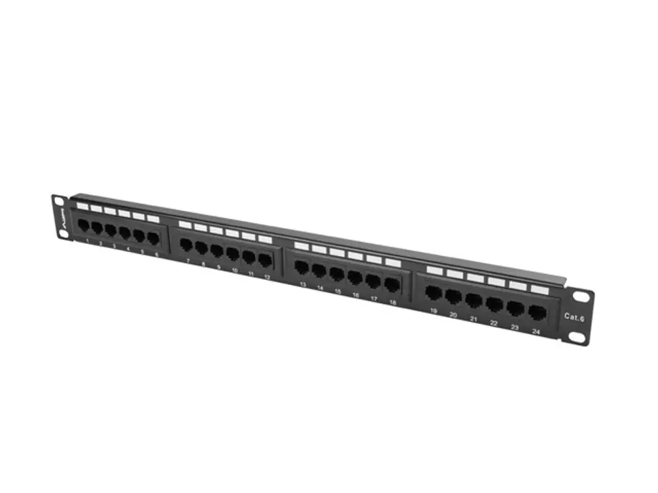 Patch Panel 24 Port 1U Cat.6 black at Wasserman.eu
