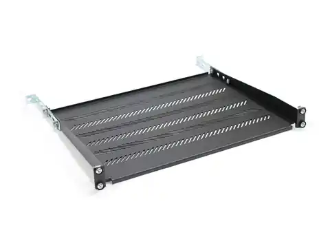 ⁨Shelf for cabinets 350mm 19" 483x350mm 1U black with adjustment and support⁩ at Wasserman.eu